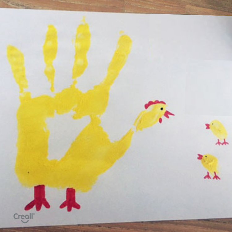 CR0122_1_1_chicken_with_chicks_made_by_danielle_creall_painting