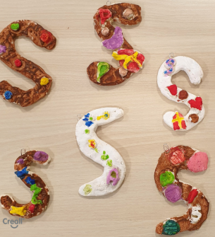 Chocolate letter made of clay